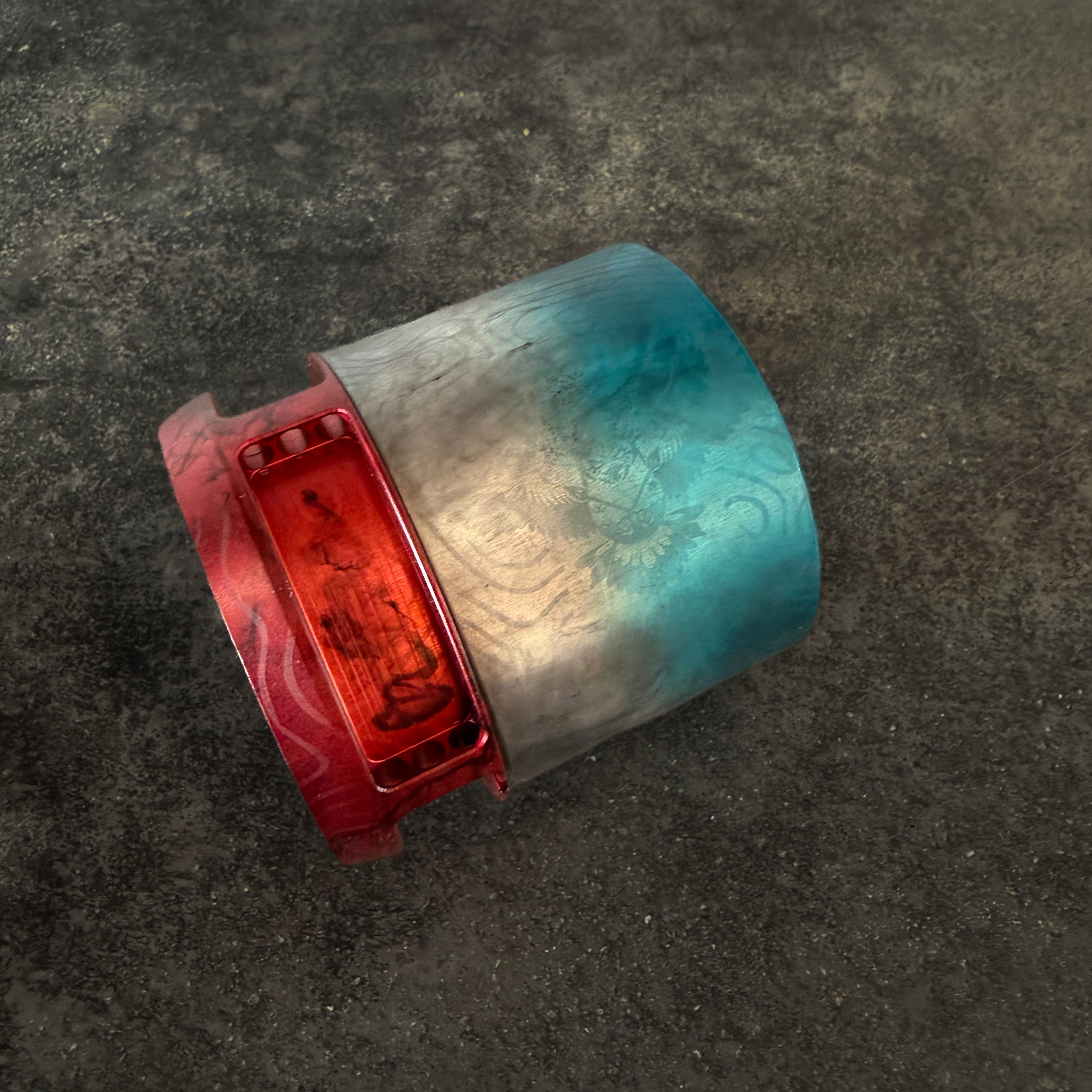 Red white blue subdued logo vertical